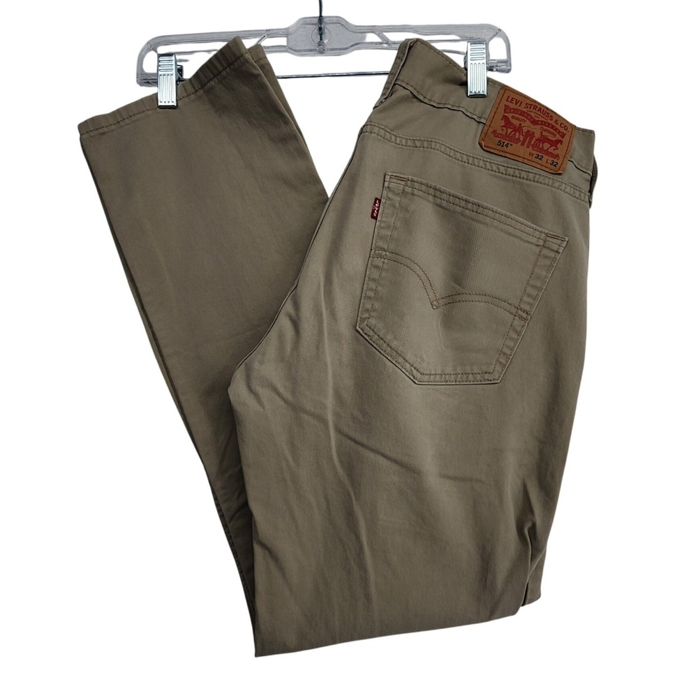 Levis 32x32 Khaki 514 Straight Fit Pants Tan Twill Workwear Casual Gorpcore Mens
